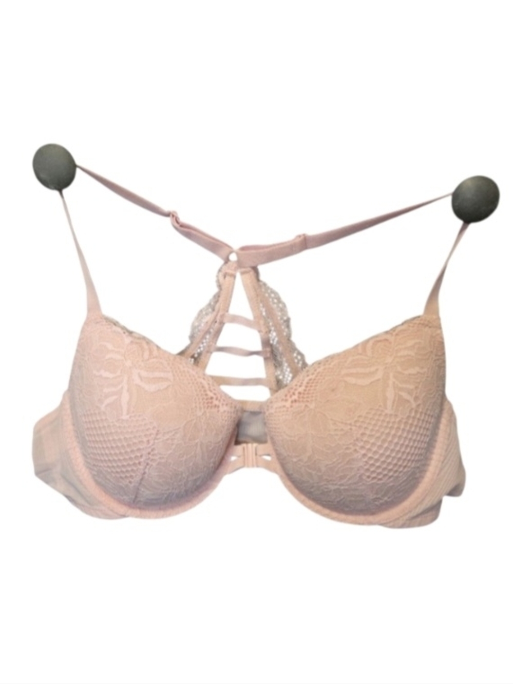 🪷 Auden Lace Front-Closure Racerback Bra - Light Pink